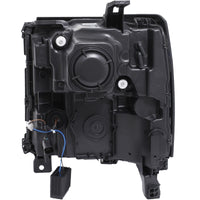ANZO 16+ Chevy Silverado 1500 Projector Headlights Plank Style Black w/Amber/Sequential Turn Signal - Burkken Auto Parts