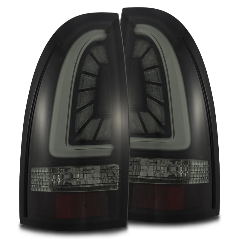 AlphaRex 05-15 Toyota Tacoma PRO-Series LED Tail Lights Jet Black - Burkken Auto Parts