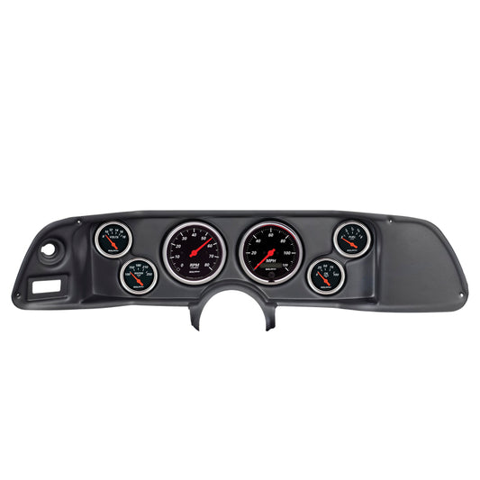 Autometer Designer Black 70-78 Camaro Dash Kit 6pc Tach / MPH / Fuel / Oil / WTMP / Volt - Burkken Auto Parts