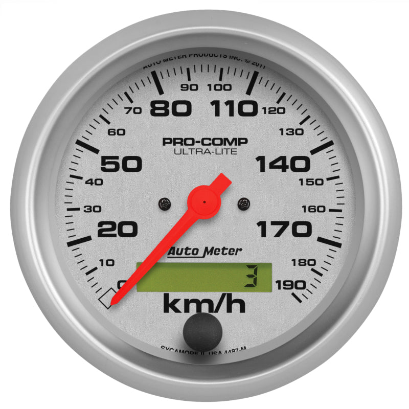 Autometer Ultra-Lite 3-3/8in Electronic 190 KPH Speedometer - Burkken Auto Parts