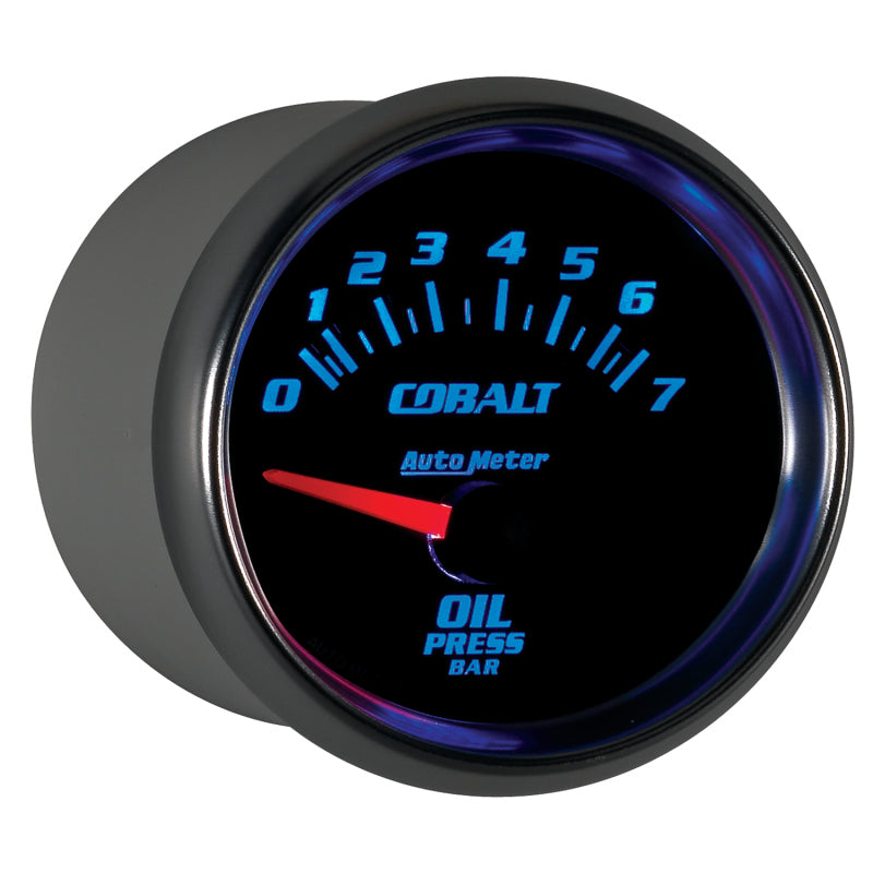 Autometer Cobalt 52mm 0-7 BAR Short Sweep Electric Oil Pressure Gauge - Burkken Auto Parts