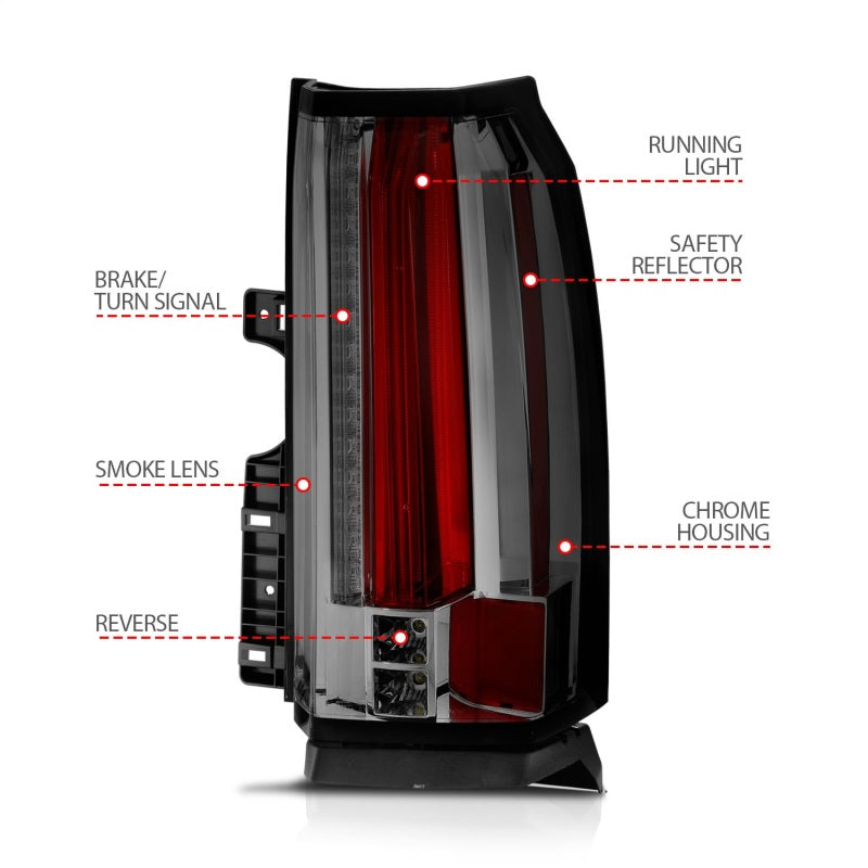 ANZO 2015-2017 Chevrolet Suburban/Tahoe LED Taillights Smoke - Burkken Auto Parts
