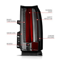 ANZO 2015-2017 Chevrolet Suburban/Tahoe LED Taillights Smoke - Burkken Auto Parts