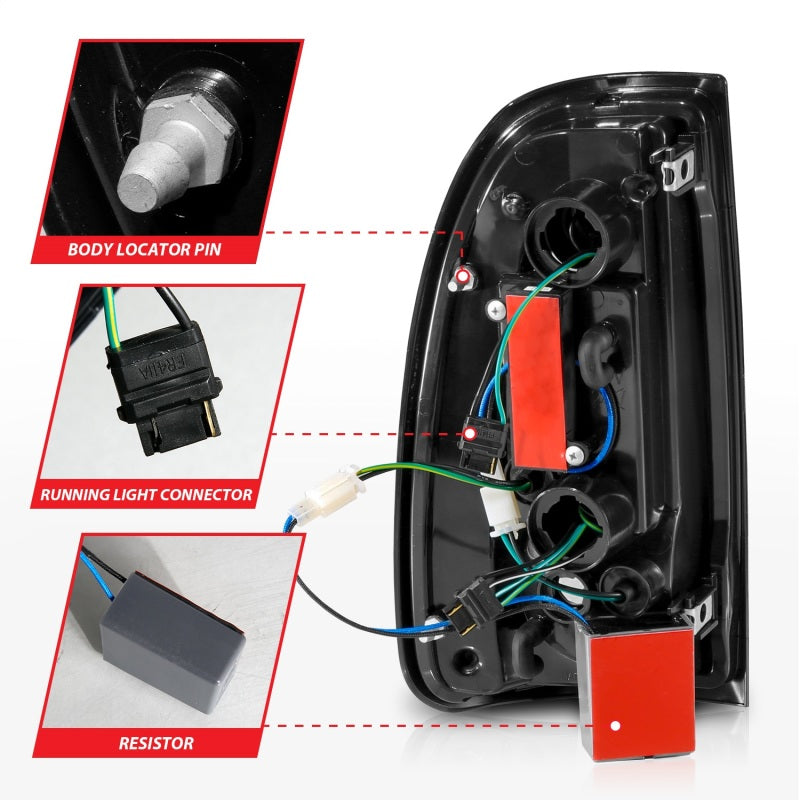 ANZO 00-06 Toyota Tundra LED Taillights w/ Light Bar Chrome Housing Clear Lens - Burkken Auto Parts