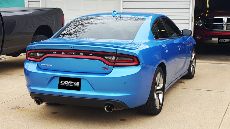 Corsa 2015-2016 Dodge Charger R/T w/ Pursuit Valance 2.5in Inlet / 4in Outlet Polished Tip Kit - Burkken Auto Parts