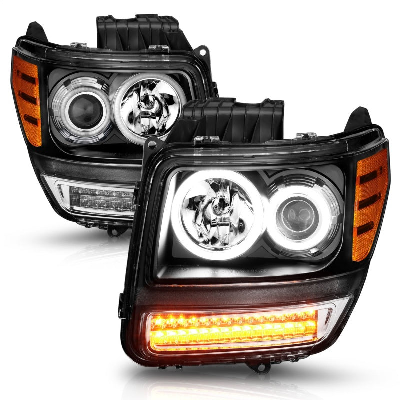 ANZO 2007-2012 Dodge Nitro Projector Headlights w/ Halo Black (CCFL) G2 - Burkken Auto Parts