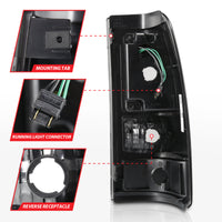 ANZO 2003-2006 Chevy Silverado 1500 LED Taillights Plank Style Black w/Clear Lens - Burkken Auto Parts