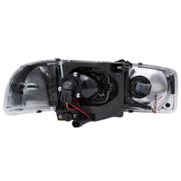 ANZO 1999-2006 GMC Sierra 1500 Projector Headlights w/ U-Bar Black - Burkken Auto Parts