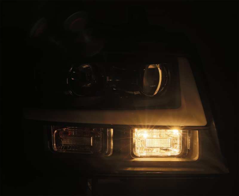 AlphaRex 07-14 Chevrolet Tahoe/Suburban LUXX Series LED Projector headlights Chrome w/DRL/Sequential - Burkken Auto Parts