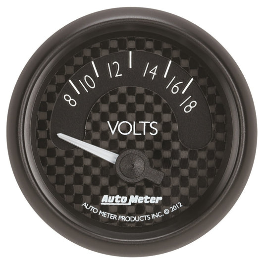 Autometer GT Series 52mm Short Sweep Electronic 8-18 Volts Voltmeter - Burkken Auto Parts