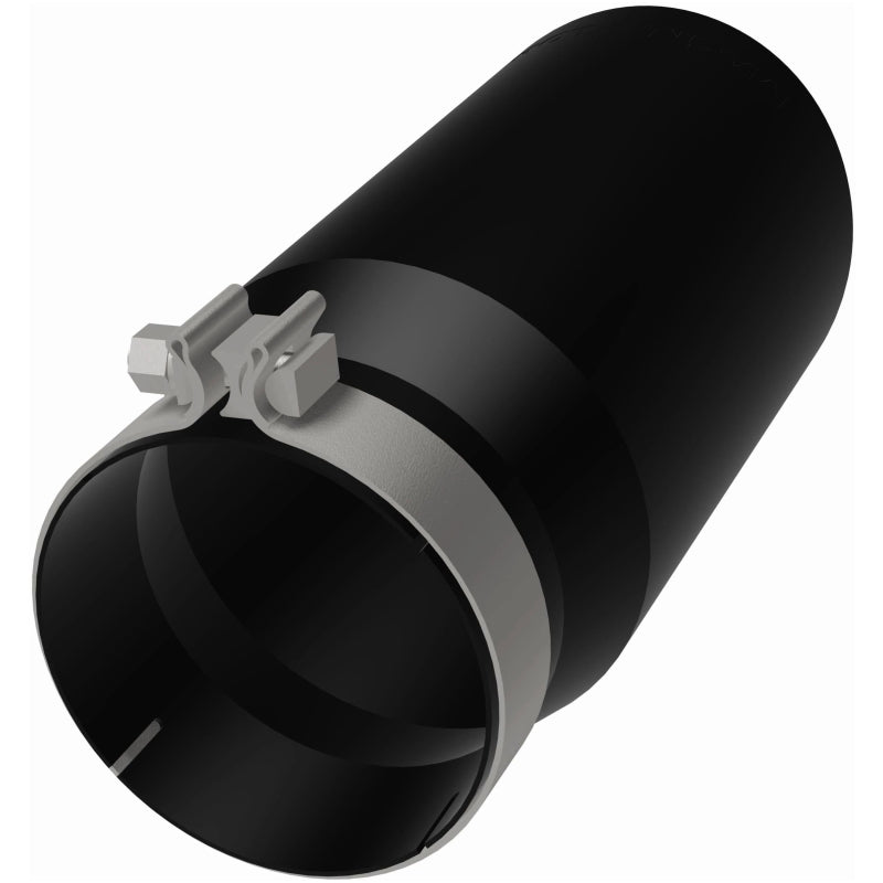 MagnaFlow Tip Stainless Black Coated Single Wall Round Single Outlet 6in Dia 5in Inlet 13in L - Burkken Auto Parts