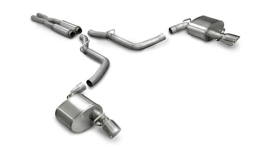 Corsa 2005-2010 Dodge Charger No Towing Hitch SRT-8 6.1L V8 Polished Xtreme Cat-Back Exhaust - Burkken Auto Parts