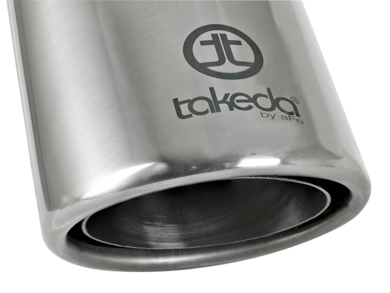 aFe Takeda 304 Stainless Steel Clamp-On Exhaust Tip 2.5in. Inlet / 4in. Outlet / 8in. L - Polished - Burkken Auto Parts