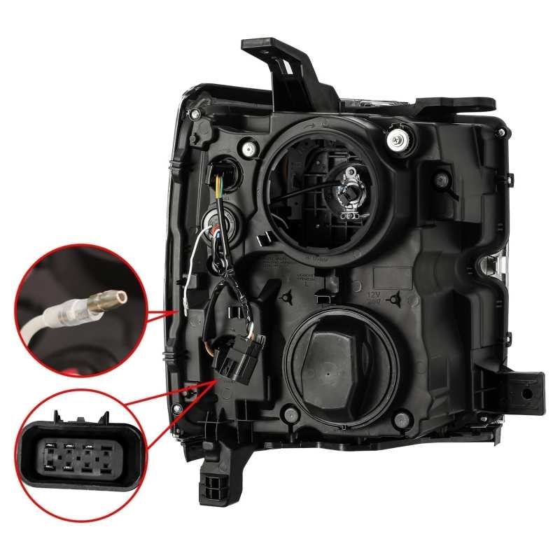 AlphaRex 15-19 Chevy 2500HD PRO-Series Proj Headlights Plank Style Blk w/Activ Light/Seq Signal/DRL - Burkken Auto Parts