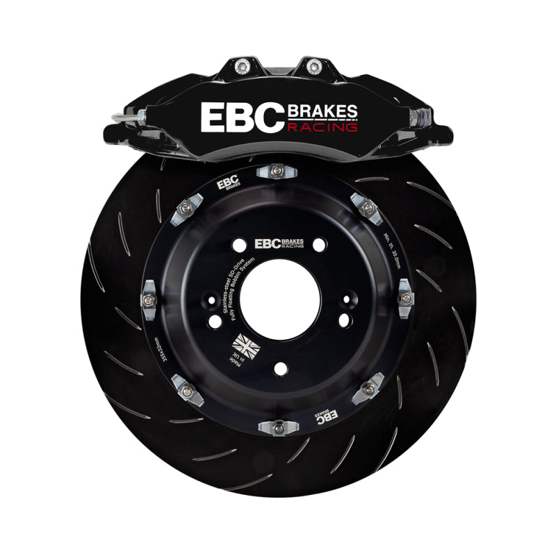 EBC Racing 07-13 BMW M3 (E90/E92/E82) Black Apollo-6 Calipers 380mm Rotors Front Big Brake Kit - Burkken Auto Parts