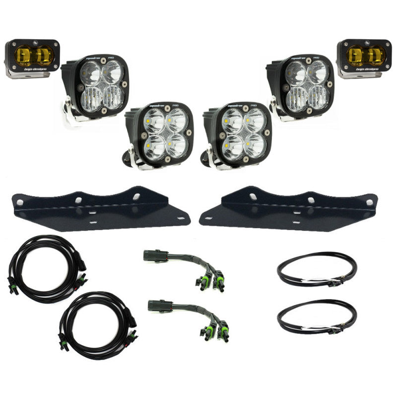 Baja Designs 17-20 Ford F-150 Raptor S2 SAE Pro Fog Pocket Kit - Amber - Burkken Auto Parts
