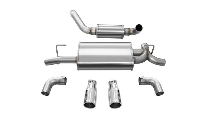 Corsa 2018-2025 Jeep Wrangler JL 2.5in Dual Rear Exit Polished Tips Touring Axle-Back Exhaust - Burkken Auto Parts