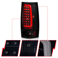 ANZO 2007-2014 Chevy Tahoe LED Taillight Plank Style Black w/Smoke Lens - Burkken Auto Parts