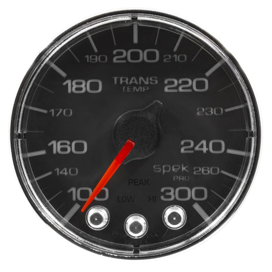 Autometer Spek-Pro Gauge Water Temp 2 1/16in 300f Stepper Motor W/Peak & Warn Blk/Chrm - Burkken Auto Parts