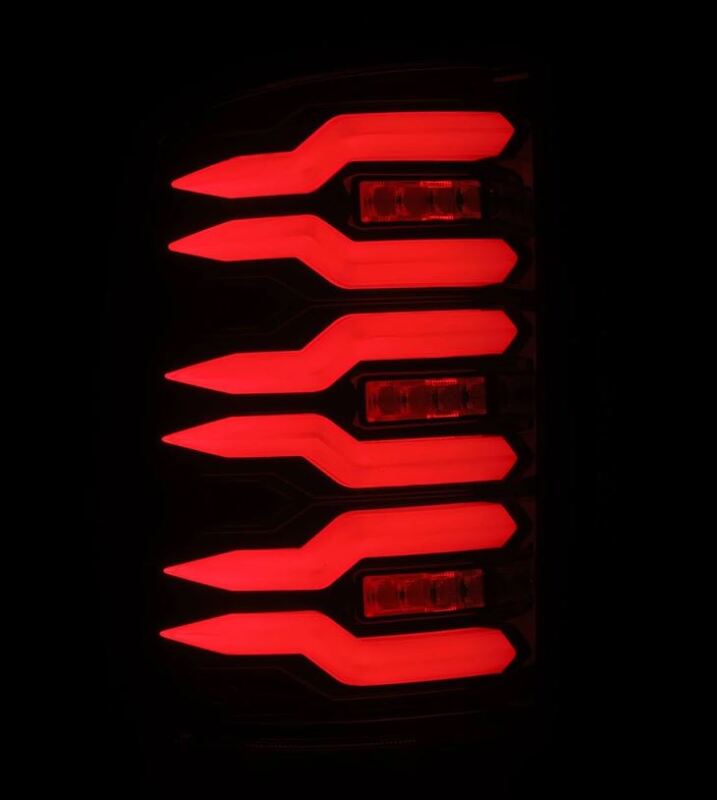 AlphaRex 07-13 GMC Sierra 1500/07-14 2500/3500HD (No Clsc/Dually) Luxx-Series LED Tail Lghts Blk Red - Burkken Auto Parts