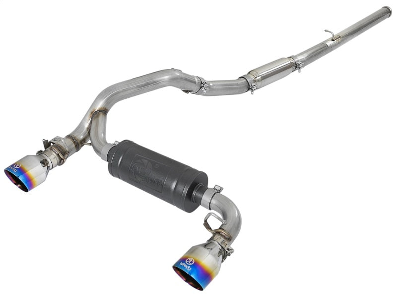 aFe Takeda 3in 304 SS Cat-Back Exhaust System w/ Blue Flame Tip 16-18 Ford Focus RS I4-2.3L (t) - Burkken Auto Parts