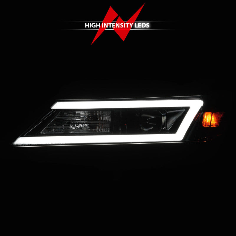 ANZO 14-20 Chevrolet Impala Square Projector LED Bar Headlights w/ Black Housing - Burkken Auto Parts