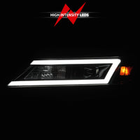 ANZO 14-20 Chevrolet Impala Square Projector LED Bar Headlights w/ Black Housing - Burkken Auto Parts