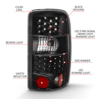 ANZO 2000-2006 Chevrolet Tahoe Led Taillights Black/Clear - Burkken Auto Parts