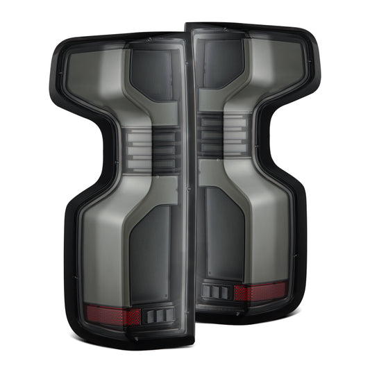 AlphaRex 19-24 Chevy Silverado 1500 / 20-24 2500HD/3500HD LUXX-Series LED Tail Lights Alpha Black - Burkken Auto Parts