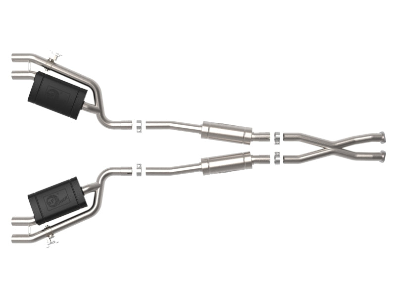aFe Gemini XV 2.5in 304 SS Cat-Back Exhaust w/Cut-Out 18-22 Kia Stinger V6 3.3L - Burkken Auto Parts