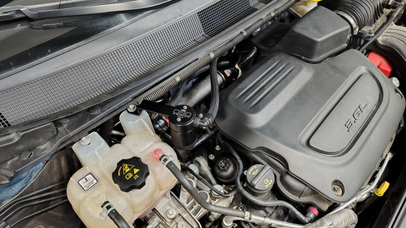 J&L 17-25 Chrysler Pacifica/20-25 Chrysler Voyager Oil Separator PCV Side - Black Anodized - Burkken Auto Parts