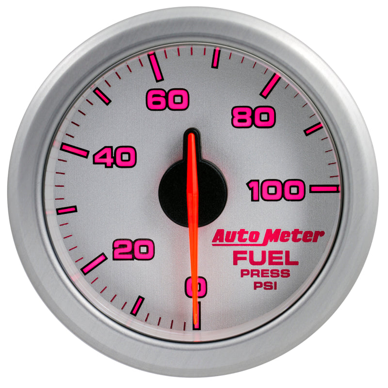 Autometer Airdrive 2-1/6in Fuel Pressure Gauge 0-100 PSI - Silver - Burkken Auto Parts