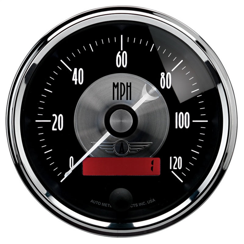 Autometer Prestige Series Black 3-3/8in 120mph Electric Programmable Speedometer w/LCD Odometer - Burkken Auto Parts