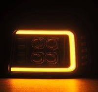 AlphaRex 92-96 Ford F-Series/Bronco NOVA-Series LED Proj Headlight Bk w/Actv Light SeqSig & SBDRL - Burkken Auto Parts