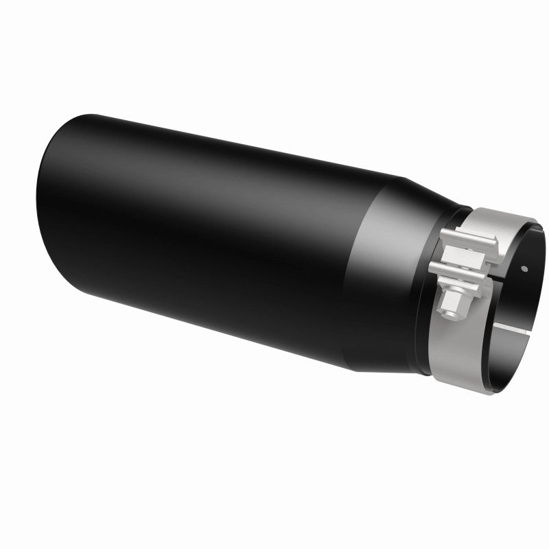 MagnaFlow Tip Stainless Black Coated Single Double Round Single Outlet 5in Dia 4in Inlet 13in L - Burkken Auto Parts