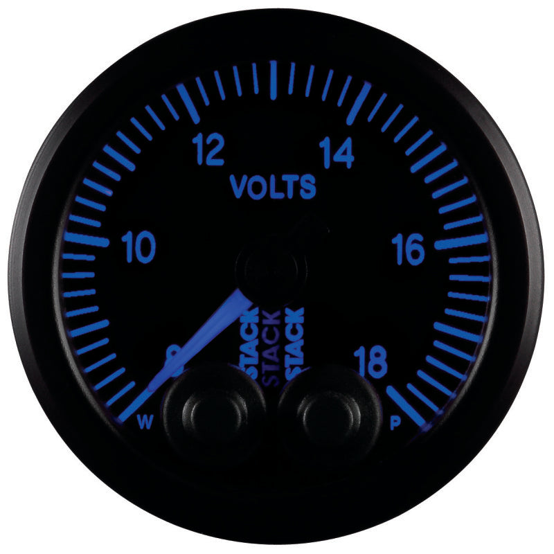 Autometer Stack 52mm 8-18V Pro-Control Battery Voltage Gauge -Black - Burkken Auto Parts