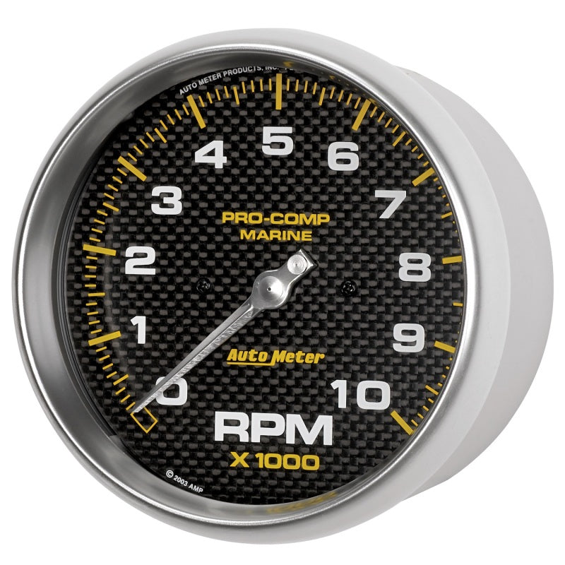 Autometer Marine Carbon Fiber 5in 10K RPM In-Dash Tachometer Gauge - Burkken Auto Parts
