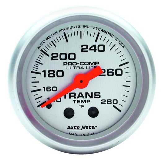 Autometer Ultra-Lite 52mm 140-280 Deg F Mechanical Transmission Temp Gauge - Burkken Auto Parts