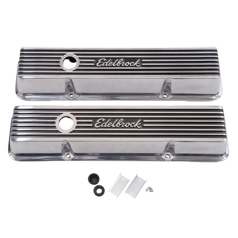 Edelbrock Valve Cover Elite II Series Chevrolet 1959-1986 262-400 CI V8 Tall Polished - Burkken Auto Parts