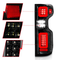 ANZO 19-21 Chevy Silverado Full LED Taillights Black Housing Clear Lens G2 (w/C light Bars) - Burkken Auto Parts
