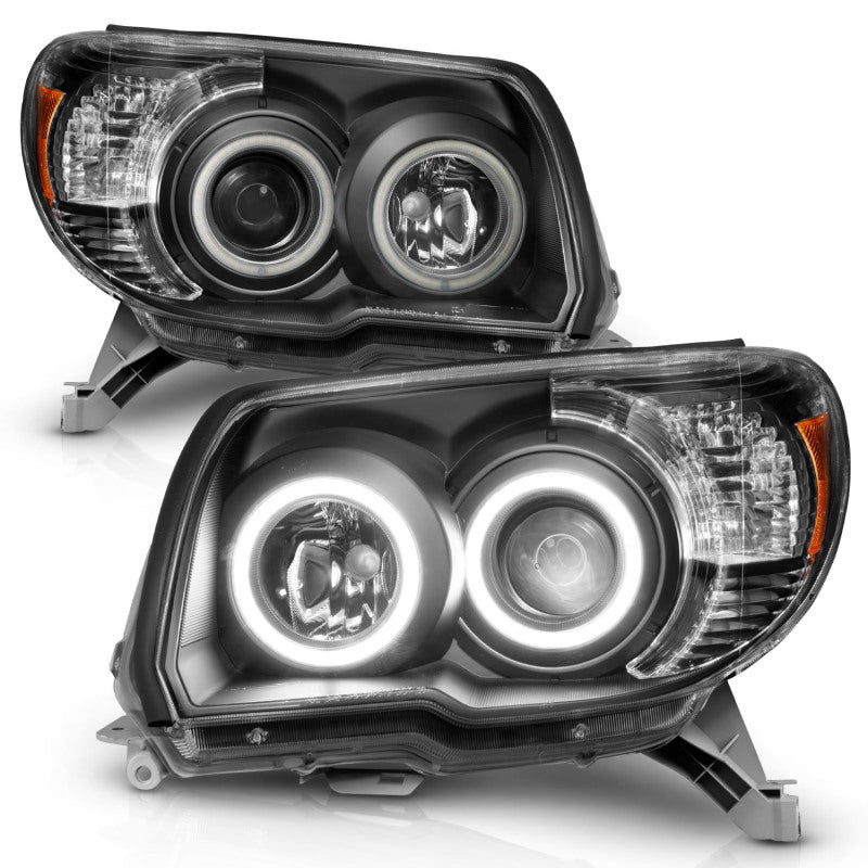 ANZO 2006-2009 Toyota 4Runner Projector Headlights w/ Halo Black - Burkken Auto Parts