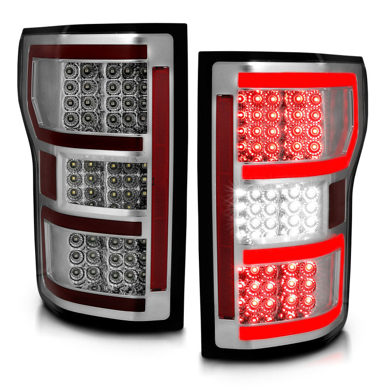 ANZO 18-19 Ford F-150 LED Taillights Chrome - Burkken Auto Parts