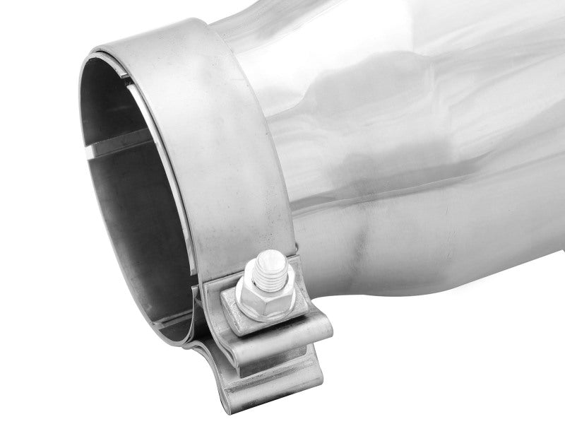 aFe MACHForce-XP 304 Stainless Steel Polished Exhaust Tip 3.5in x 4.5in Out x 12in L Clamp-On - Burkken Auto Parts
