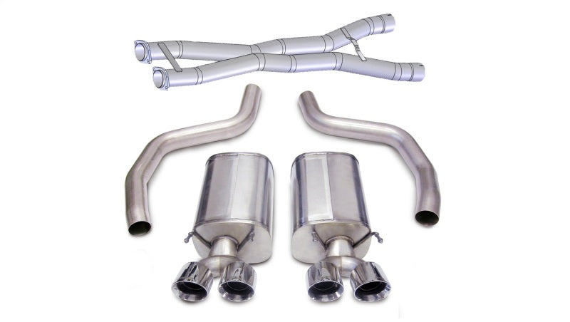 Corsa 2012-2013 Chevrolet Corvette C6 ZR1 Sport Cat-Back Dual Rear Exit w/ Twin 4.0in Pol Tips - Burkken Auto Parts