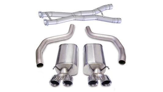 Corsa 2012-2013 Chevrolet Corvette C6 ZR1 Sport Cat-Back Dual Rear Exit w/ Twin 4.0in Pol Tips - Burkken Auto Parts