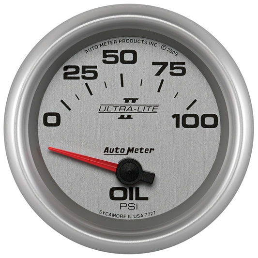 Autometer Ultra-Lite II 2 5/8in 0-100 PSI Short Sweep Electronic Oil Pressure Gauge - Burkken Auto Parts