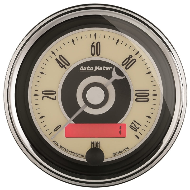 AutoMeter Gauge Speedometer 3-3/8in. 120MPH Elec. Programmable Cruiser Ad - Burkken Auto Parts
