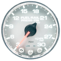 Autometer Spek-Pro Gauge Rail Press 2 1/16in 30Kpsi Stepper Motor W/Peak & Warn Slvr/Chrm - Burkken Auto Parts
