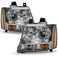 ANZO 2007-2014 Chevy Tahoe Crystal Headlight Chrome Amber(OE) - Burkken Auto Parts