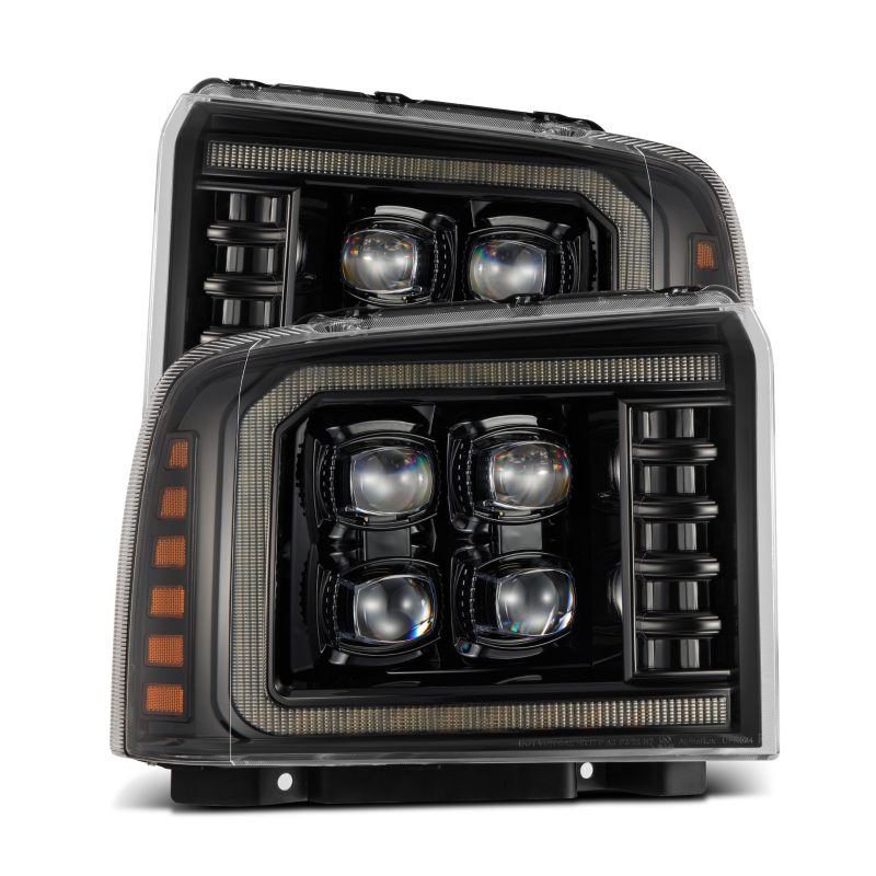 AlphaRex 05-07 Ford Super Duty/Excursion NOVA-Series LED Projector Headlights Alpha-Blk w/Activ Ligh - Burkken Auto Parts